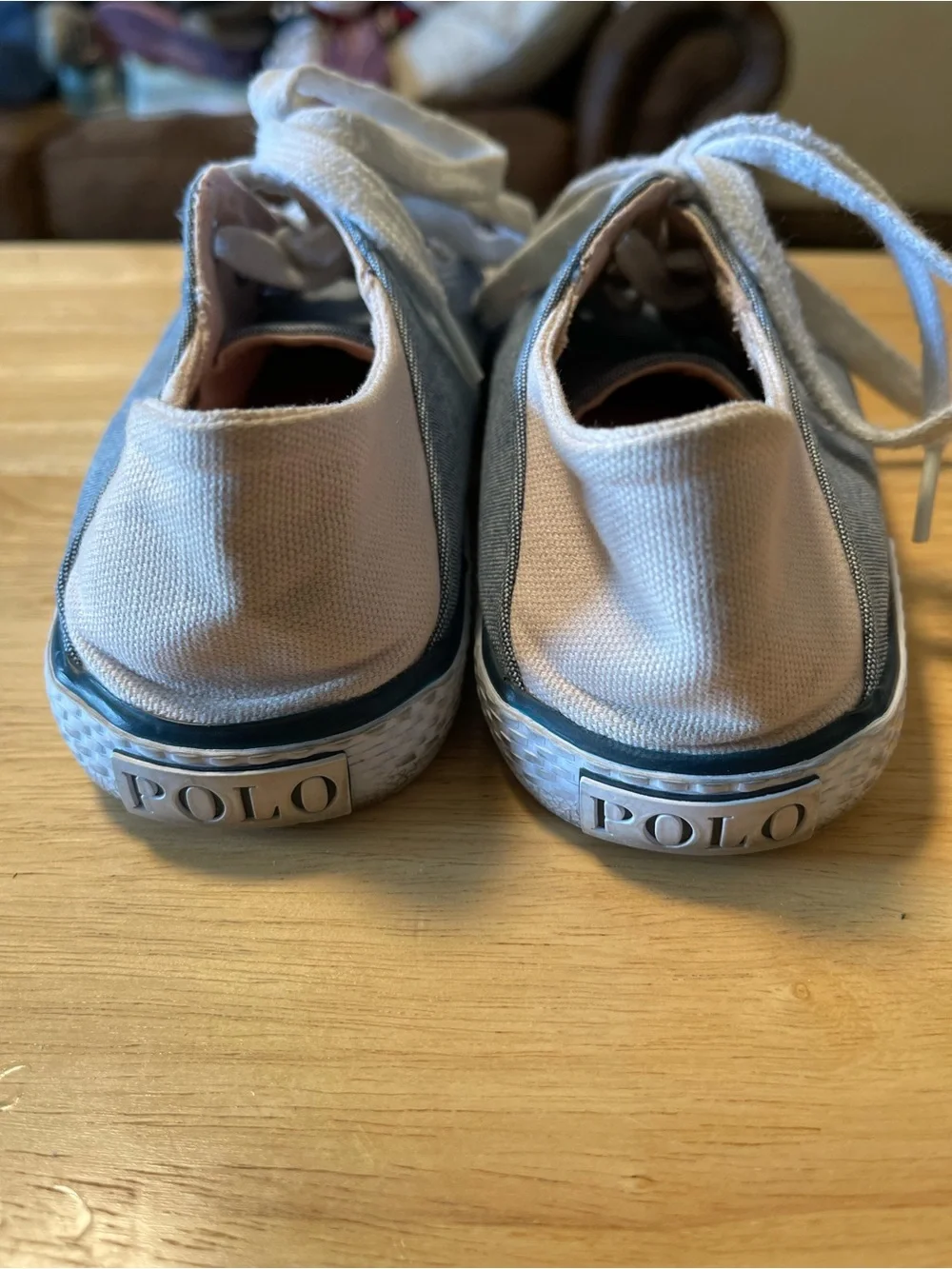 Polo Ralph Lauren Toddler Kid Girls Sneakers Shoes Laces Blue Denim Pink Size 3